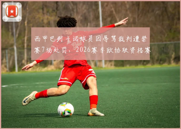 西甲巴列卡诺球员因辱骂裁判遭禁赛7场处罚,2026赛季欧协联资格赛仍可出战,西班牙足协纪律判罚详解